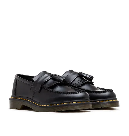Dr. Martens Adrian Yellow Stitch Smooth Tassle Loafer (Schwarz)