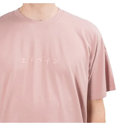 Edwin Katakana Embroidery TS Cotton Single Jersey (Pfirsich)