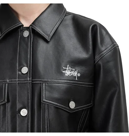 Stüssy WMNS PU Trucker Dress (Schwarz)