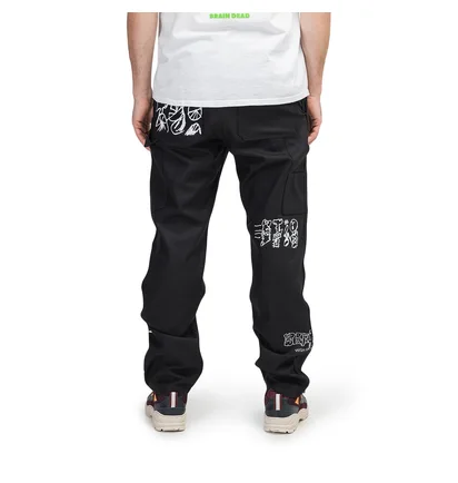 Brain Dead Printed Canvas Carpenter Pant (Schwarz)