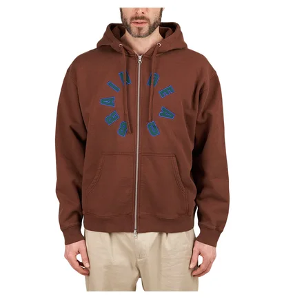 Brain Dead Collegiate Zip Up Hoodie (Braun)