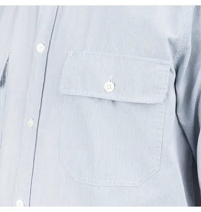 Norse Projects Villads Micro Stripe Shirt (Hellblau)