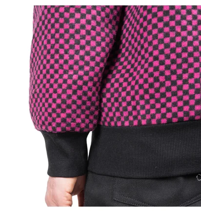 Pleasures Alliance Checkered Cardigan (Lila / Schwarz)