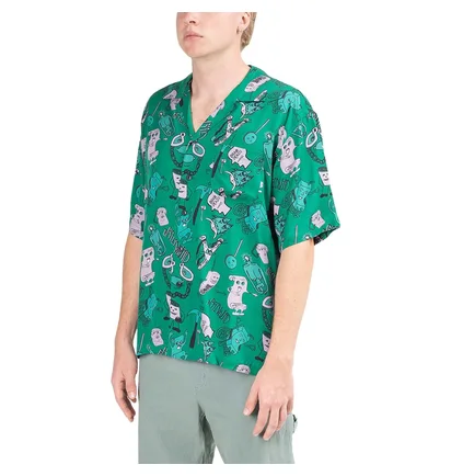 Brain Dead Caricatures Hawaiian Shirt (Grün)