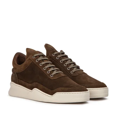 Filling Pieces Low Top Ghost Waxed Suede (Dunkelgrün)