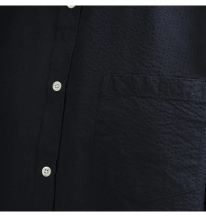 Norse Projects Osvald Seersucker Shirt (Navy)