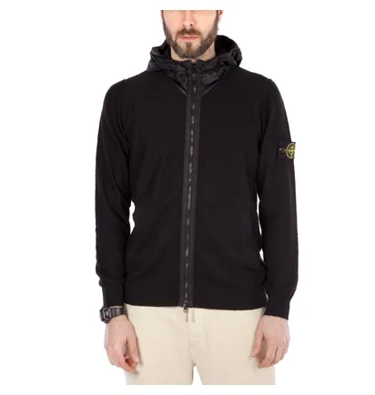 Stone Island Knitwear Hooded Jacket (Schwarz)