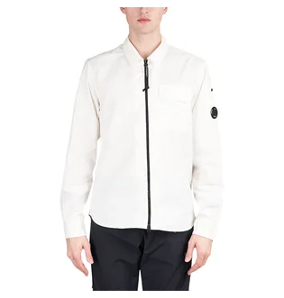 C.P. Company Gabardine Zipped Shirt (Weiß)