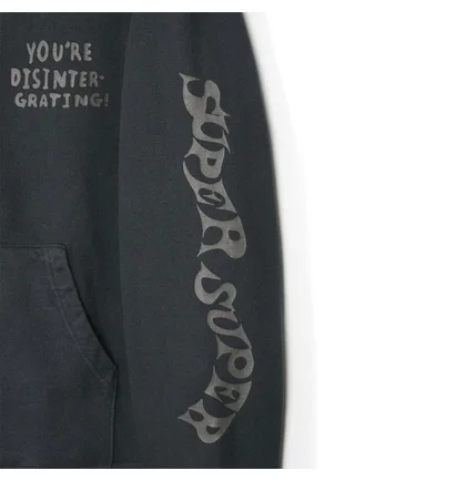 Brain Dead Tonal Type Print Hoodie (Schwarz)