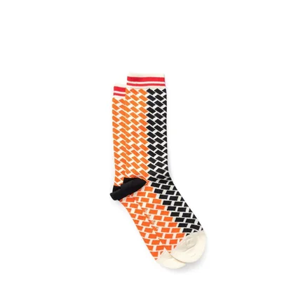 Henrik Vibskov Double Bounce Socks (Orange / Schwarz)