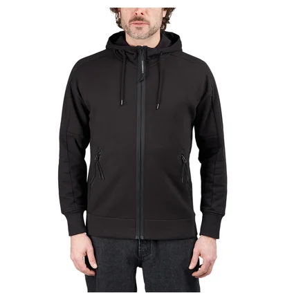 C.P. Company Diagonal Raised Fleece Hooded Sweatshirt (Schwarz)