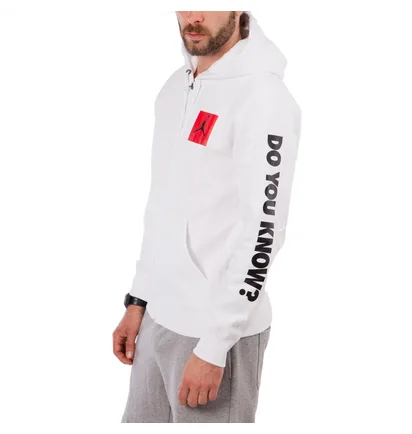 Nike Air Jordan 3 Flight Fleece Full-Zip Hoodie (Weiß / Rot / Schwarz)