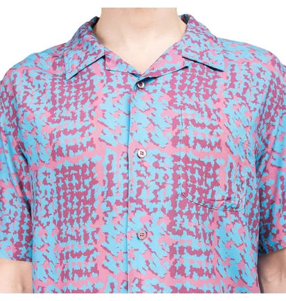 Stüssy Hand Drawn Houndstooth Shirt (Blau / Rot)
