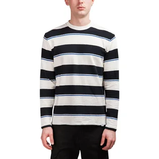 Norse Projects Johannes Textured Stripe Longsleeve (Dunkelblau)