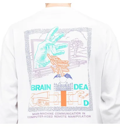 Brain Dead Man-Machine Longsleeve (Weiß)