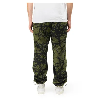 Dime Tree Print Fleece Pants (Olive / Schwarz)