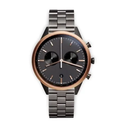 Uniform Wares C41 Chronograph Watch (Rose Gold / PVD Grau)
