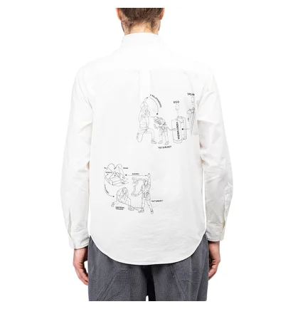 Brain Dead Tutorials Poplin Button Up Shirt (Weiß)