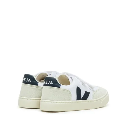 Veja Kids V-12 Velcro Canvas (Weiß / Navy)