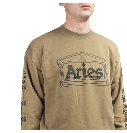 Aries Column Crewneck Sweatshirt (Khaki / Schwarz)