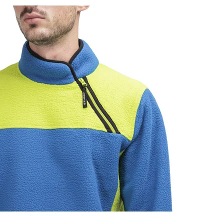 Stüssy Drift Diagonal Zip Pullover (Blau / Lime)