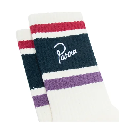 Parra Striper Logo Crew Socks (Weiß / Multi)