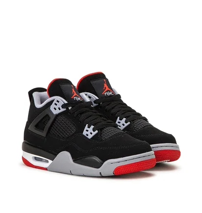 Air Jordan 4 Retro (GS) 'Black Cement' (Schwarz / Rot)