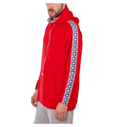 Nike NSW Taped Half Zip Hooded Poly (Rot / Weiß)