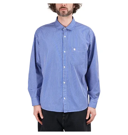 Carhartt WIP L/S Drake Shirt (Blau / Weiß)