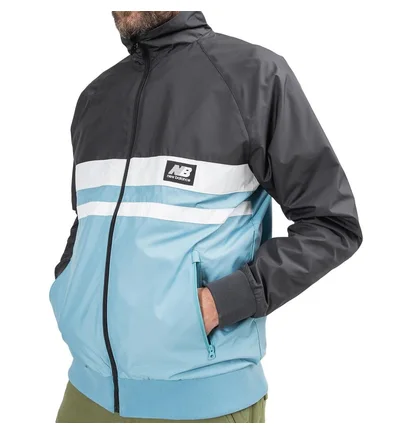 New Balance MJ01503 BK Athletics Archive Run Jacket (Schwarz / Blau)