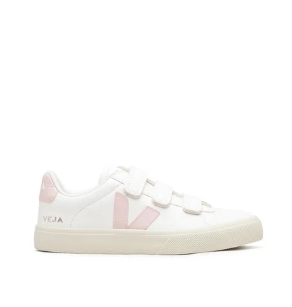 Veja WMNS Recife Logo Chromefree Leather (Weiss / Pink)