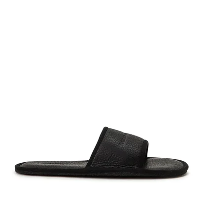 Raised by Wolves Manitobah Mukluks Leather Slides (Schwarz)