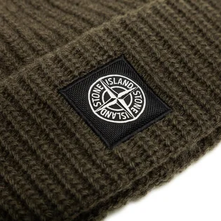 Stone Island Rib Knit Beanie (Olive)