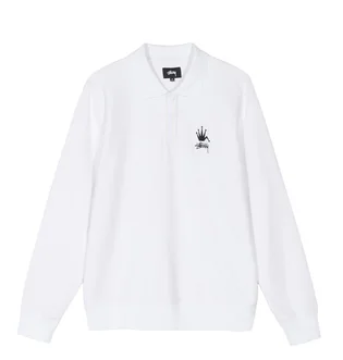 Stüssy Polo Fleece Sweatshirt (Weiß)
