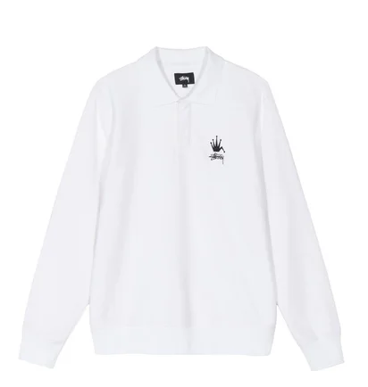 Stüssy Polo Fleece Sweatshirt (Weiß)