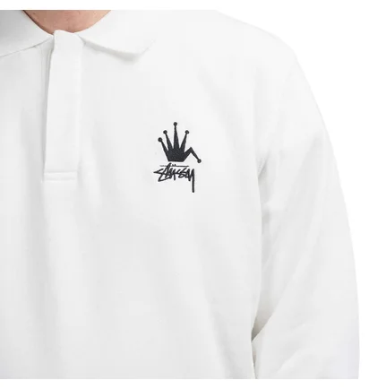 Stüssy Polo Fleece Sweatshirt (Weiß)