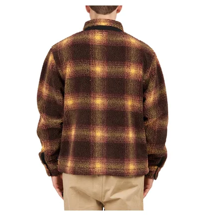 Stüssy Shadow Plaid Sherpa Zip Shirt (Braun)