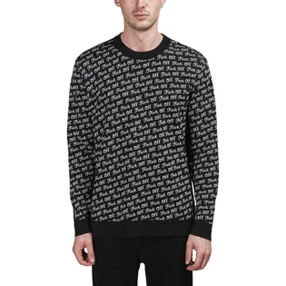 Raised by Wolves Fuck Off Jacquard Sweater (Schwarz)