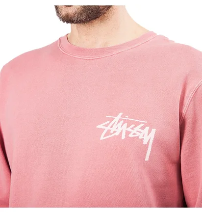 Stüssy Stock Pig. Dyed Crew (Himbeer-Rot)