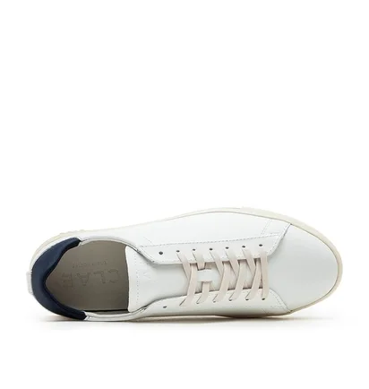 Clae Bradley Essentials White Leather (Weiss / Navy)