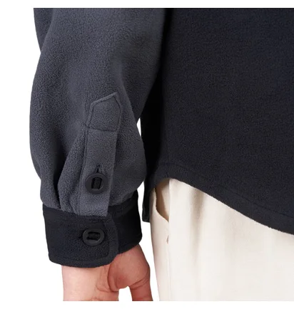 Dime Polar Fleece Button Up Shirt (Schwarz)