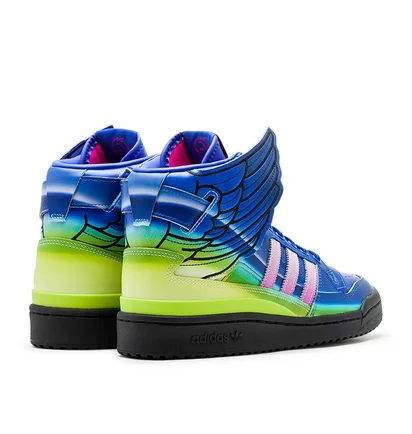 adidas x Jeremy Scott Forum Hi Motorsport 'Wings 4.0' (Blau / Multi)