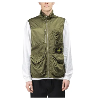 Stone Island Nylon Raso-TC Vest (Olive)