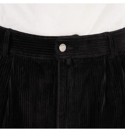 032c Pleat Front Cord Pants (Schwarz)