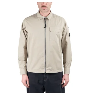 C.P. Company Organic Gabardine Full Zip Overshirt (Beige)