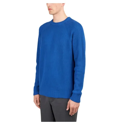 Norse Projects Roald Reverse Cardigan Stitch Pullover (Blau)