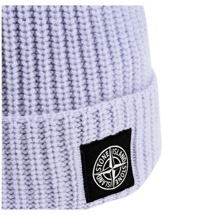 Stone Island Ribbed Beanie (Hellblau)