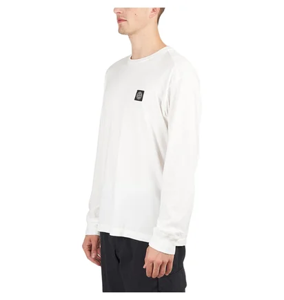 Stone Island Patch Long Sleeve T-Shirt (Weiß)