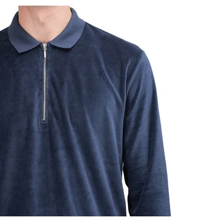 Edwin Key Polo LS Plush (Blau)