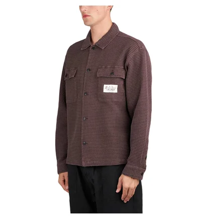 Brain Dead Waffle Button Front Shirt (Braun)